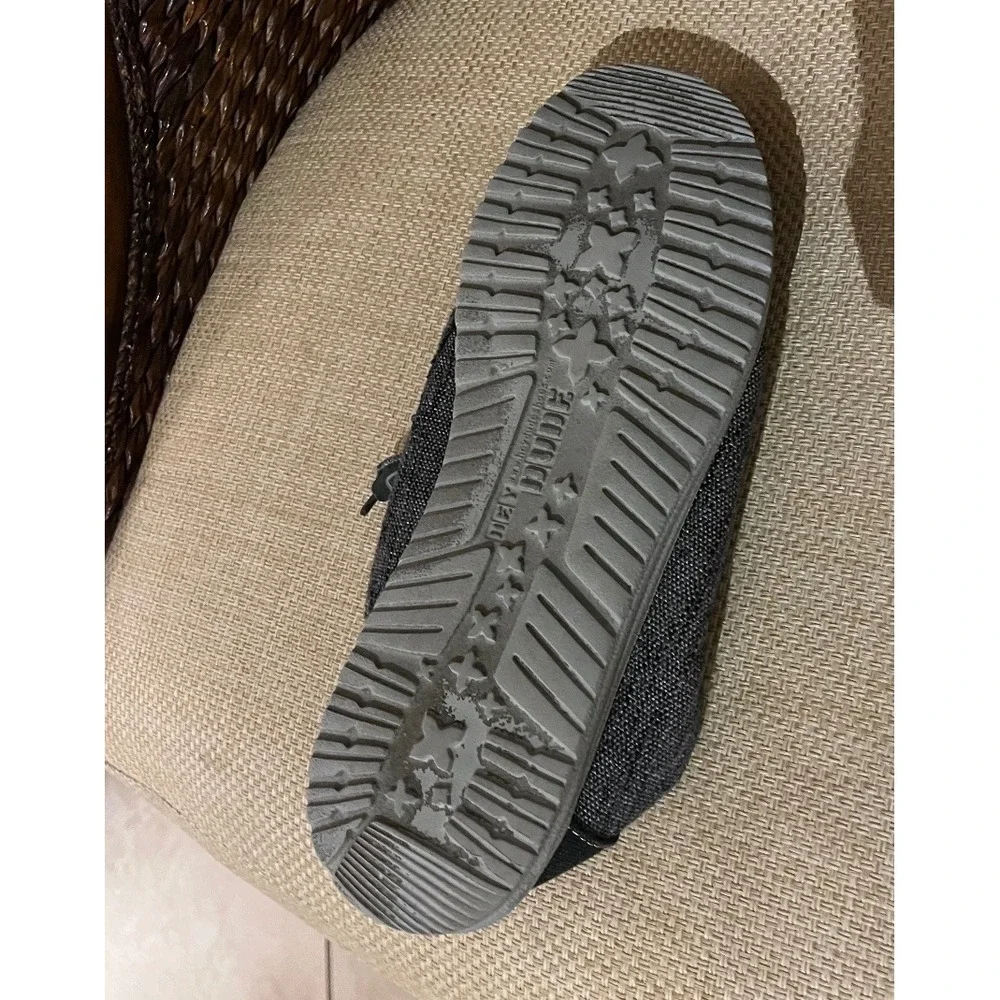 Hey Dude Wally‎ Woven Cargo Men's Size 10 Gray Lightweight Slip-On Shoes